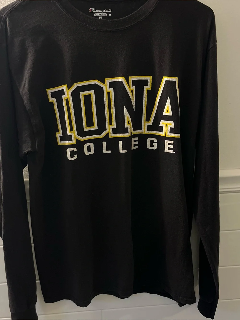 Champion Iona College Black Long Sleeve T Shirt